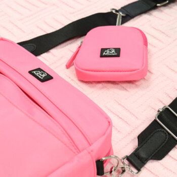 Bolsa de adiestramiento para pasear perros albaricoque claro rosa fuerte