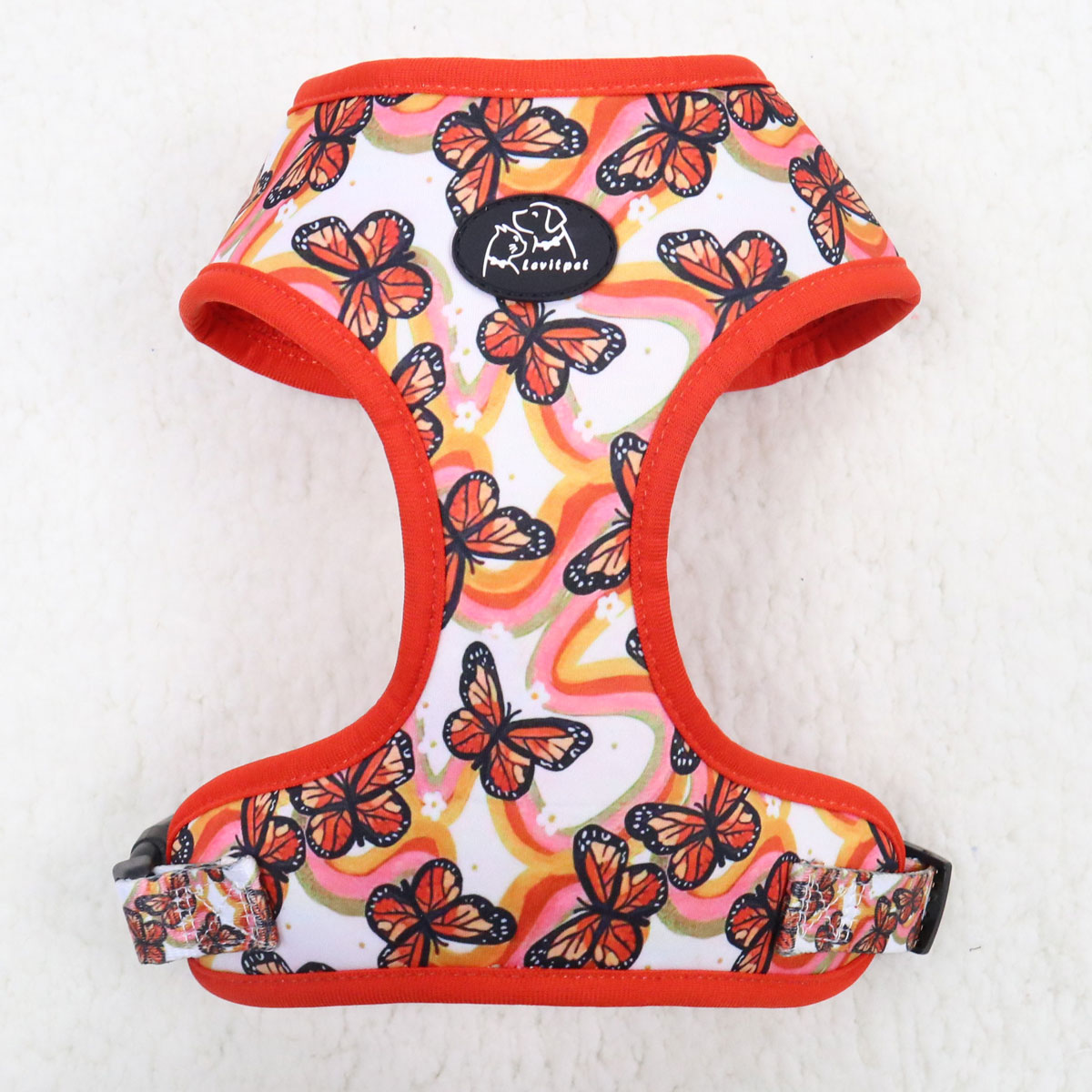 Arnés Ajustable para Perro Mariposa Naranja