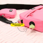 Bolsa de adiestramiento para pasear perros albaricoque claro rosa fuerte