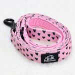 Light Pink Black Hearts Dog leash