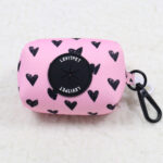 Light Pink Black Hearts Dog Poop Bag
