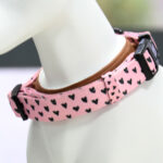 Light Pink Black Hearts Dog Collar