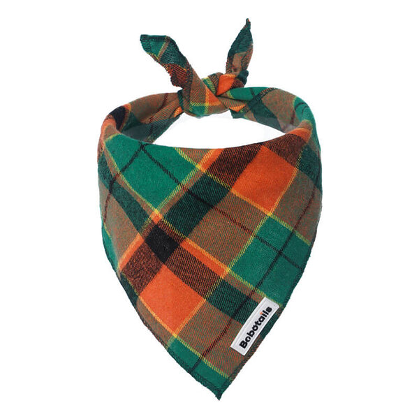 green plaid dog bandana