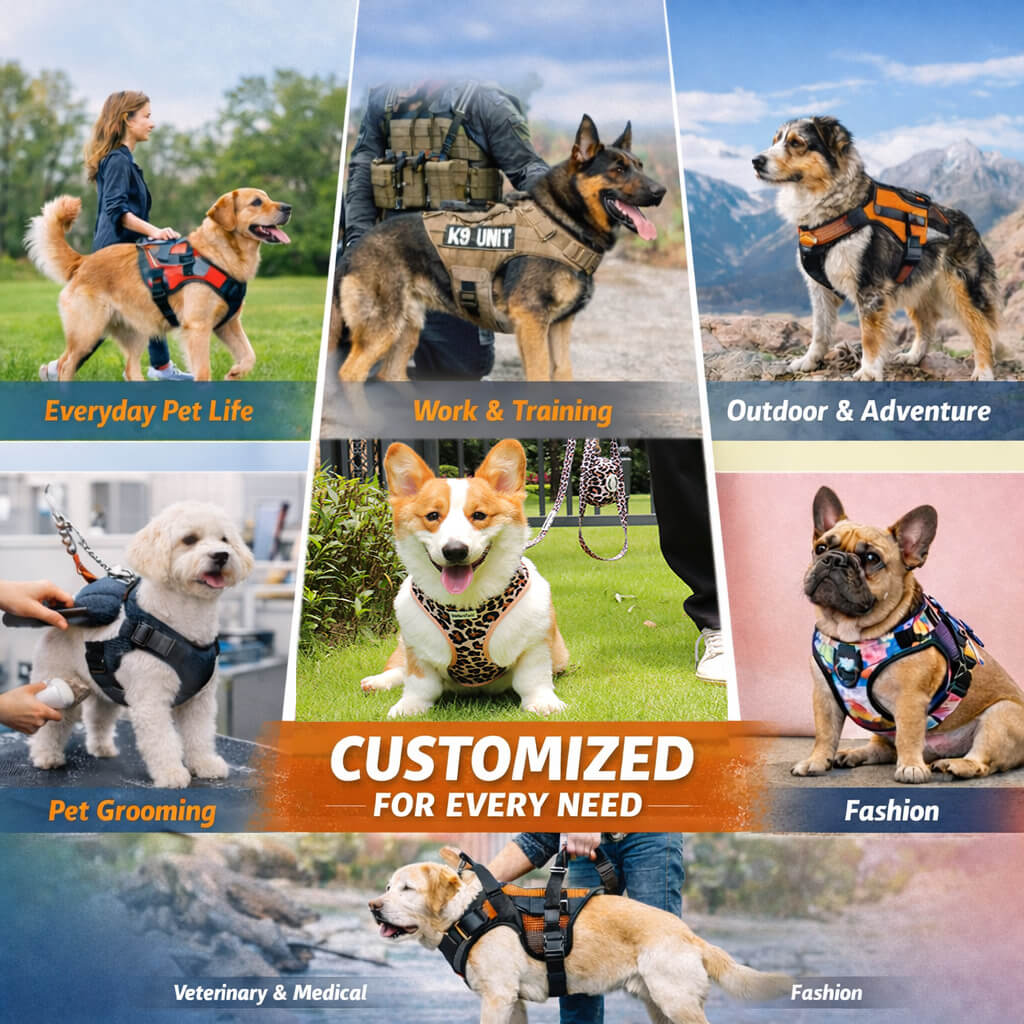 特注犬用ハーネスの適用